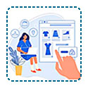 E-commerce and retailers illustration E-commerce and retailers illustration