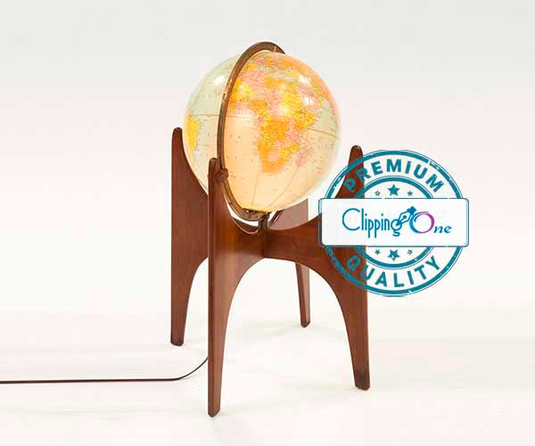 World globe above stand craft visual image for drop shadow creation